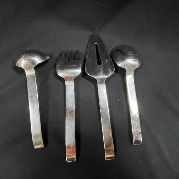 Oxford Hall San Remo Serving Set of 4 Soup Spoon Serving Fork Pie - Picture 5 of 6